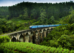 Pociąg na moście  Nine Arches Bridge w Demodarze