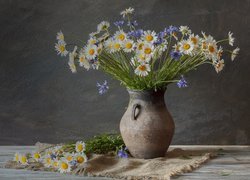 Rumianki, Chabry, Dzbanek, Bukiet kwiatów