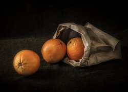 Pomarańcze, Torebka, Ciemne, Tło