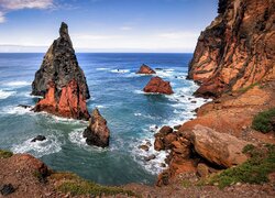 Portugalia, Wyspa Madera, Ponta de Sao Lourenco, Półwysep Świętego Wawrzyńca, Morze, Skały