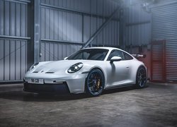 Białe, Porsche 911 GT3, Przód, Garaż