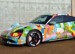 Porsche Taycan, Turbo, Art Car by Nigel Sense
