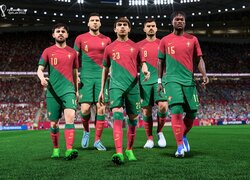 Portugalscy piłkarze na boisku z gry FIFA 23