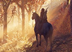 Postać na koniu w grze Assassins Creed Odyssey