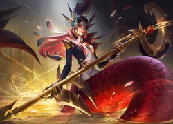 Gra, League of Legends Wild Rift, Postać, Nami, Kobieta, Ryba, Łuska, Szpony, Broń