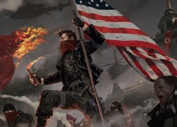 Postać z flagą z gry Homefront The Revolution