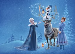 Bajka, Kraina Lodu, Frozen, Elsa, Anna, Bałwan Olaf, Renifer Sven