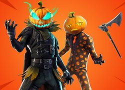 Postacie z gry Fortnite edytowanej na Halloween