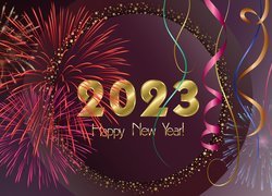2023, Nowy Rok, Sylwester, Szczęśliwego Nowego Roku, Fajerwerki, 2D