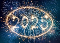 Powitanie, Nowy Rok, 2025, Sylwester, Fajerwerki