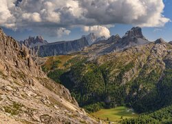 Skały, Góry, Alpy, Przełęcz, Falzarego Pass, Dolomity, Włochy