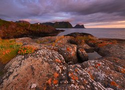 Przybrzeżne skały na norweskiej wyspie Senja