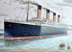 Reprodukcja obrazu ze statkiem Titanic