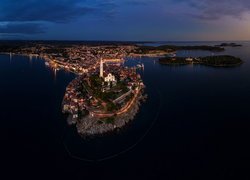 Chorwacja, Miasto, Rovinj, Morze Adriatyckie, Wschód słońca