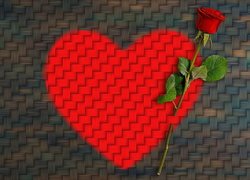 Serce, Kwiat, Czerwona, Róża