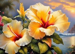 Kwiaty, Hibiskus, Zbliżenie