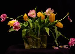 Bukiet, Kwiaty, Tulipany, Wazon