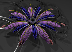 Grafika 3D, Fioletowy, Kwiat