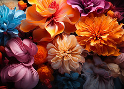 2D, Kwiaty, Kolorowe, Grafika