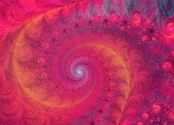 Różowa spirala w grafice fraktal