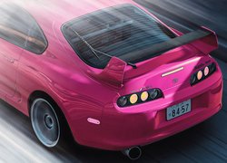 Gra, Assetto Corsa Competizione, Samochód, Sportowy, Różowy, Toyota Supra TRD, Tył