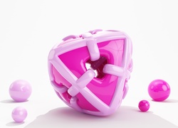 Różowe kształty w grafice 3D
