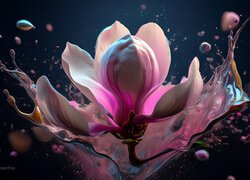 Magnolia, Rozbryzgi, Farba, Grafika