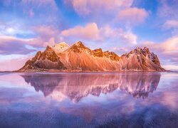Islandia, Góra, Vestrahorn, Morze, Odbicie