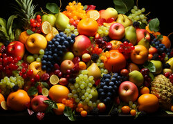 Owoce, Cytrusy, Winogrona, Jabłka, Gruszki, Ananasy, Cytryny