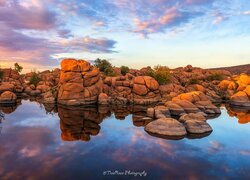 Skały, Drzewa, Jezioro, Watson Lake, Prescott, Arizona, Stany Zjednoczone