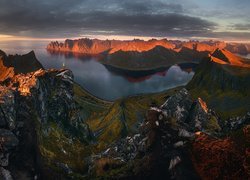 Góry, Morze Norweskie, Skały, Lofoty, Norwegia
