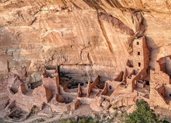 Stany Zjednoczone, Stan Kolorado, Park Narodowy Mesa Verde, Skały, Ruiny osiedla klifowego, Pałac Klifowy, Zabytek