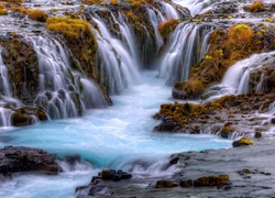 Islandia, Wodospad Bruarfoss, Rzeka, Skały