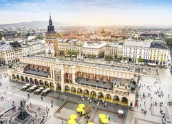 Rynek Główny w Krakowie widziany z Wieży Mariackiej