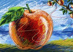 Rysunek przedstawiający jabłko