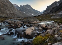 Góry Skaliste, Pasmo górskie, Wind River Range, Rzeka, Dinwoody Creek, Wyoming, Stany Zjednoczone