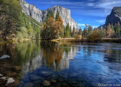 Stany Zjednoczone, Kalifornia, Park Narodowy Yosemite, Góry, El Capitan, Las, Rzeka Merced