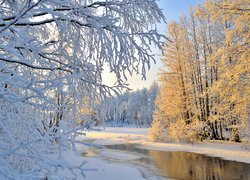 Rzeka w fińskiej gminie Liperi zimą