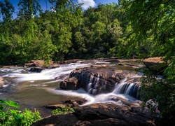 Rzeka  w parku miejskim High Falls State Park w stanie Georgia