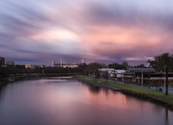 Australia, Melbourne, Rzeka Yarra, Zachód Słońca