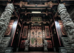 Orientalne, Drzwi, Kolumny, Rzeźby