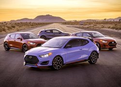 Cztery, Samochody, Hyundai Veloster, Hyundai Veloster N, 2018, Droga, Góry