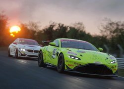 Samochody, Tor, Wschód słońca, Gra, Asseto Corsa Competizione