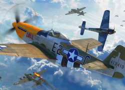 Samolot myśliwski P-51 Mustang z gry World War 2