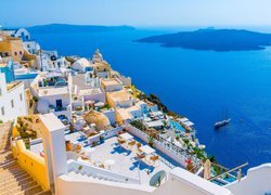 Morze Egejskie, Domy, Santorini, Grecja