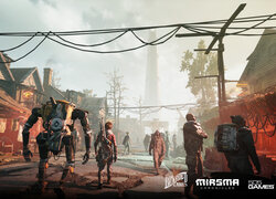 Scena uliczna z gry Miasma Chronicles