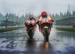 Gra, MotoGP 22, Motocykle, Honda, Tor, Deszcz, Mgła, Wyścig Motogp3