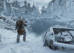 Gra, Metro Exodus, Żołnierz, Zniszczone, Miasto