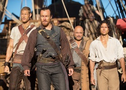 Serial, Black Sails, Piraci, Toby Stephens, Kapitan Flint, Luke Arnold, Długi John Silver, Tom Hopper, Billy Bones