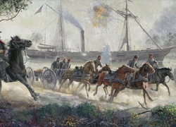 Scena z wojny secesyjnej na obrazie Morta Kunstlera